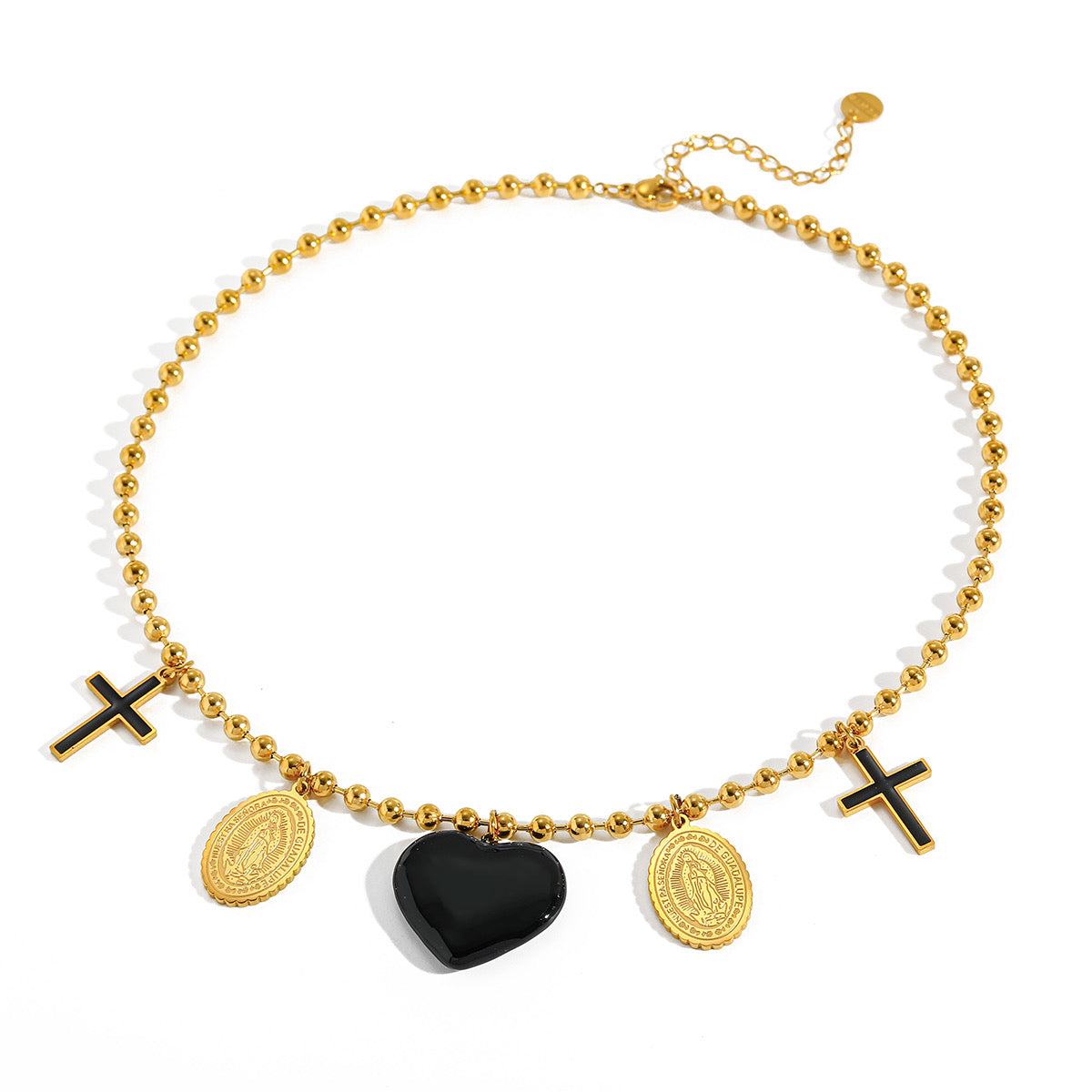 Collar Charms corazón negro