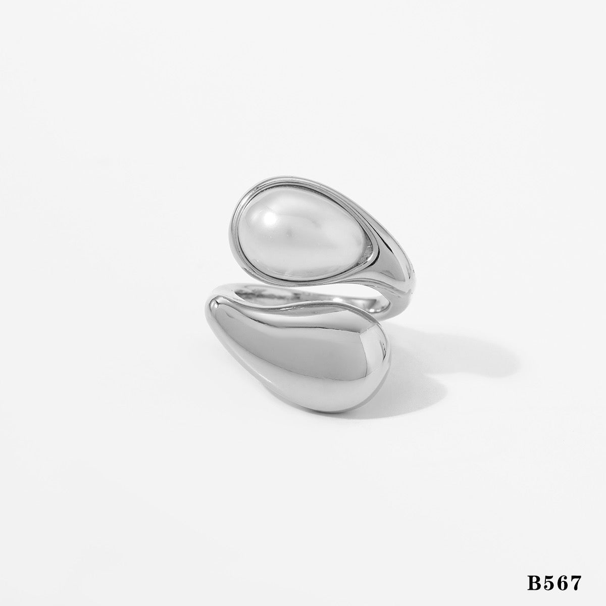 Anillo perla plata