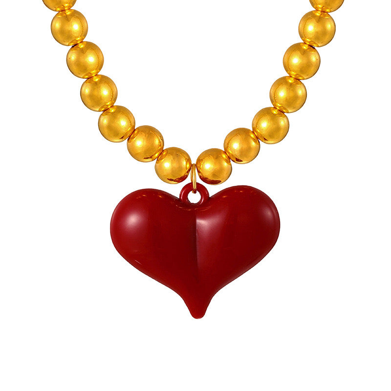 Collares chuncky corazón súper moda
