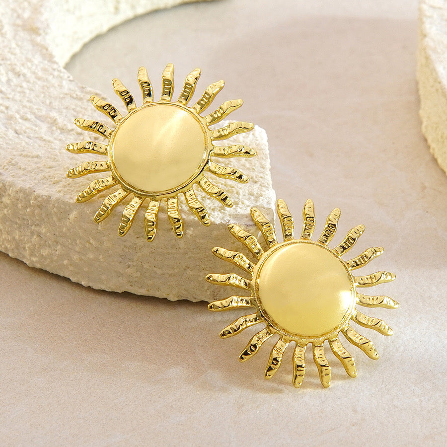 Aretes tipo chuncky estilo sol
