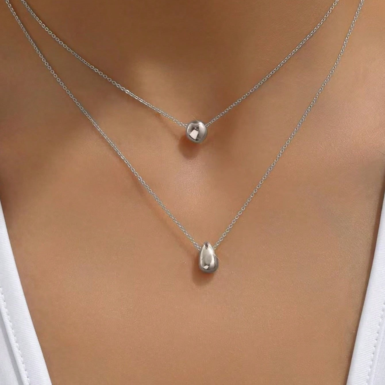 Collar doble delicado plata