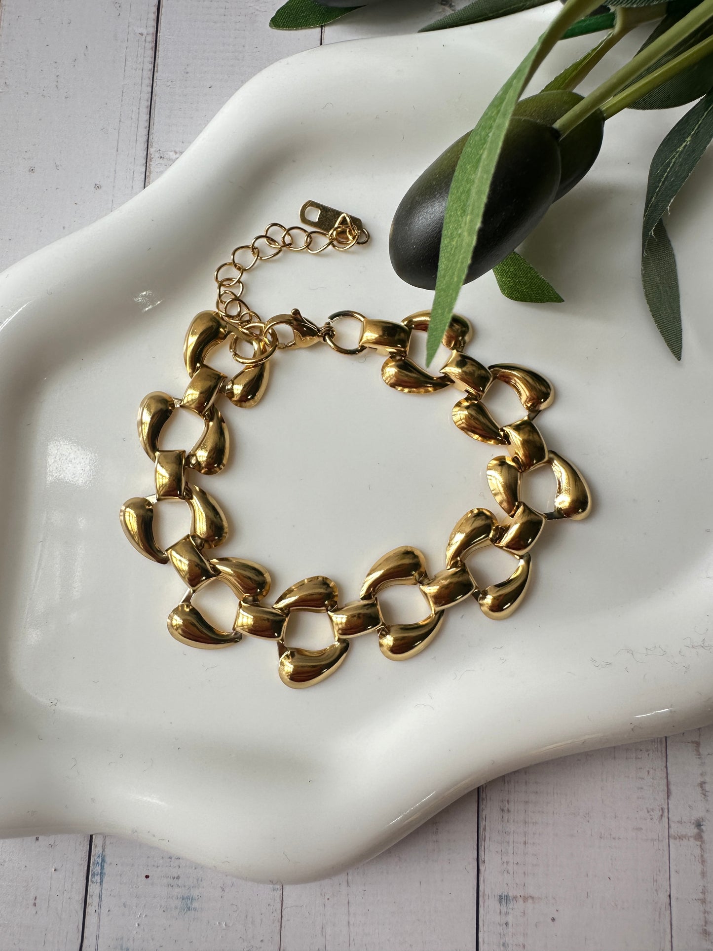 Pulsera puff dorada