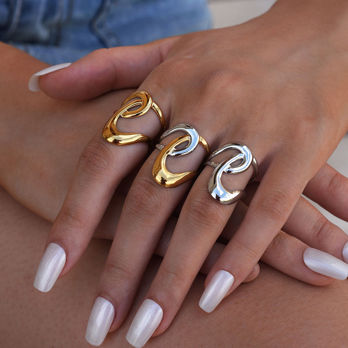 Anillo ondas chuncky
