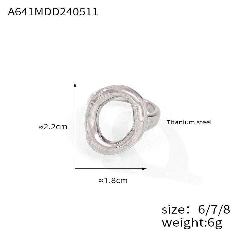 Anillo chuncky redondo plata