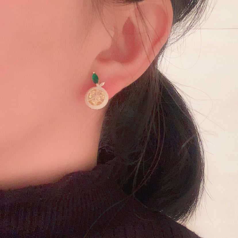 Aretitos de naranja con cristales