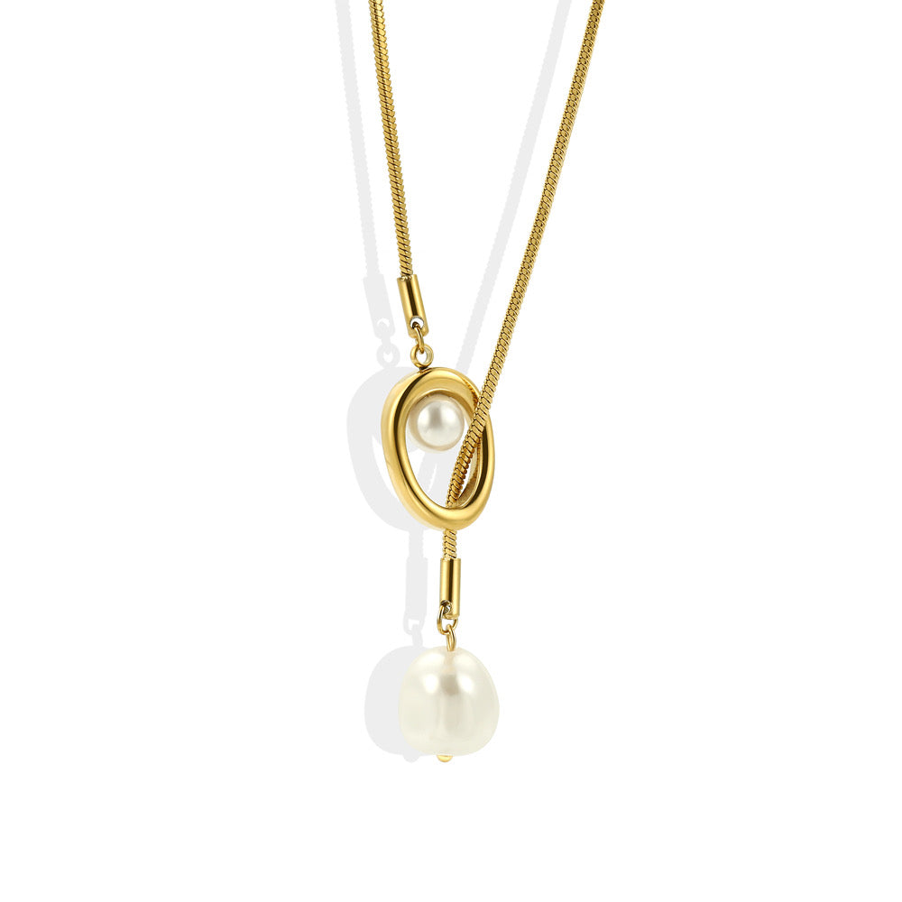 Corbatero elegante con perla dorado