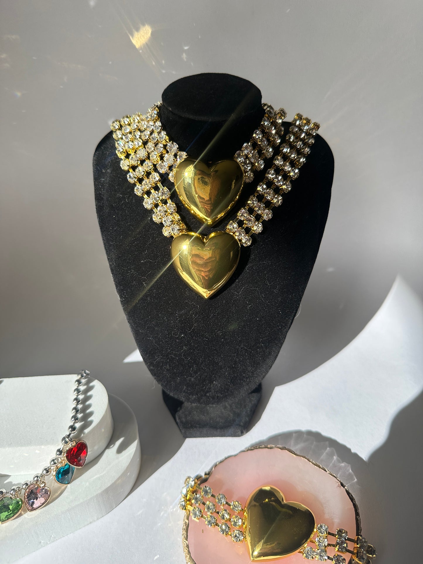 Collar corazón cristales