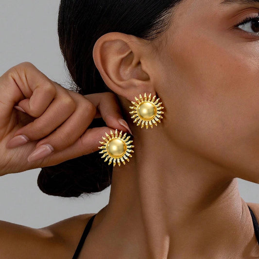 Aretes tipo chuncky estilo sol