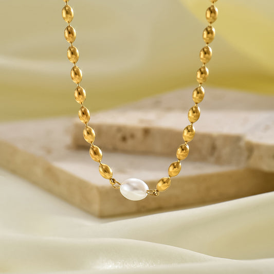 Collar arroz con perla