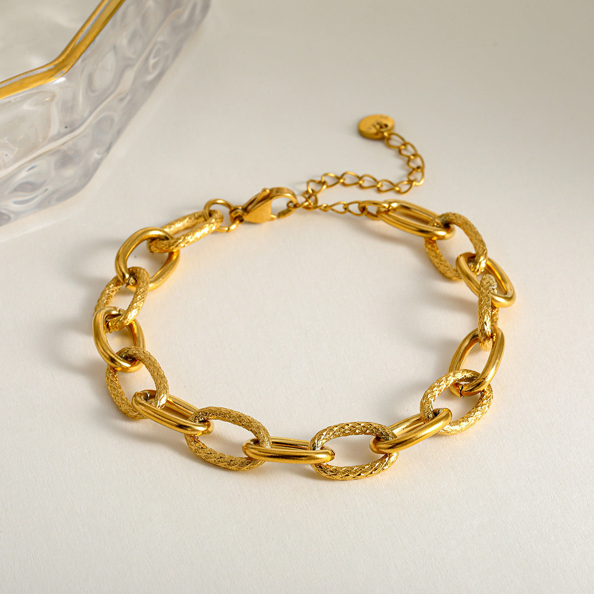 Collar/Pulsera eslabón salteado con diseño