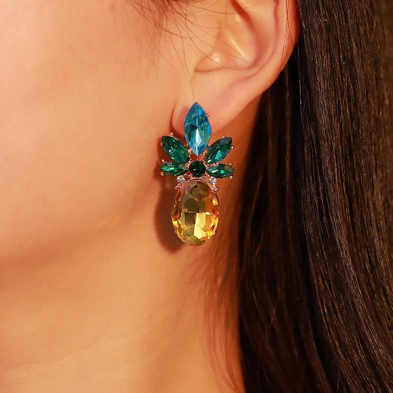 Aretes piña de cristal