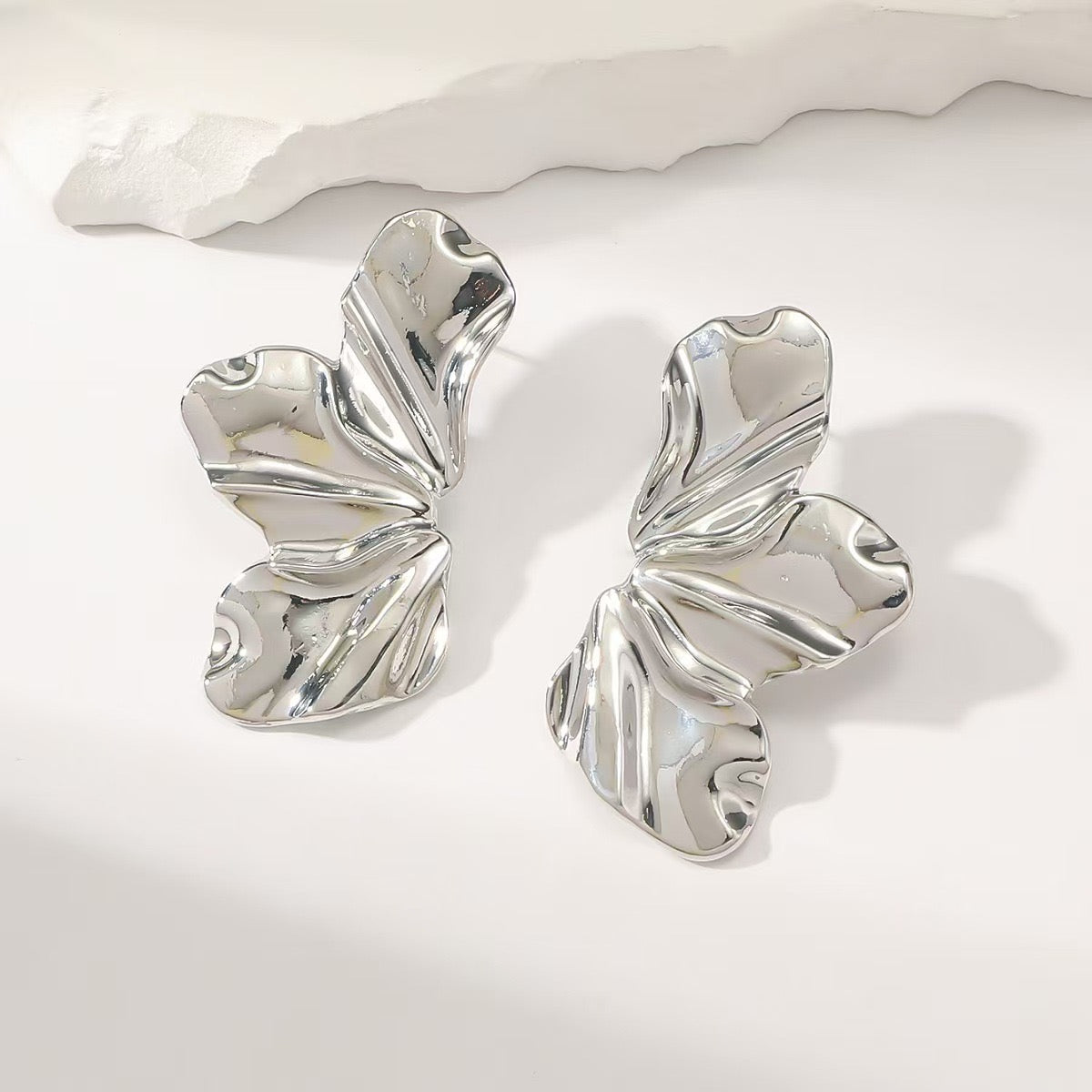 Aretes grandes glamour plata