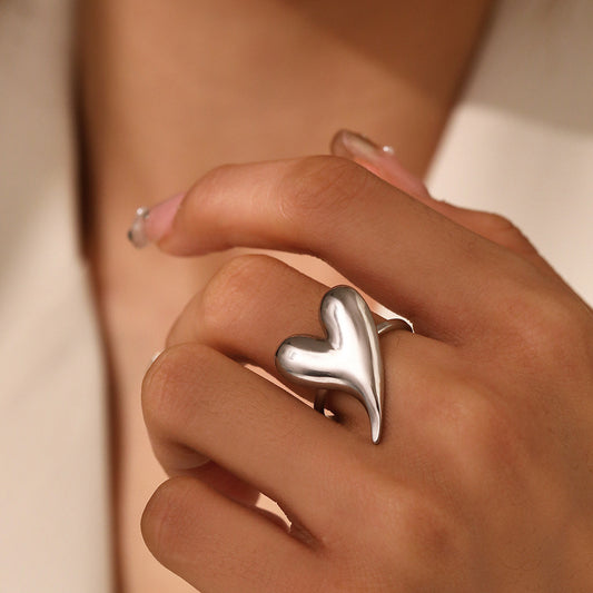 Anillo corazón estileto plata