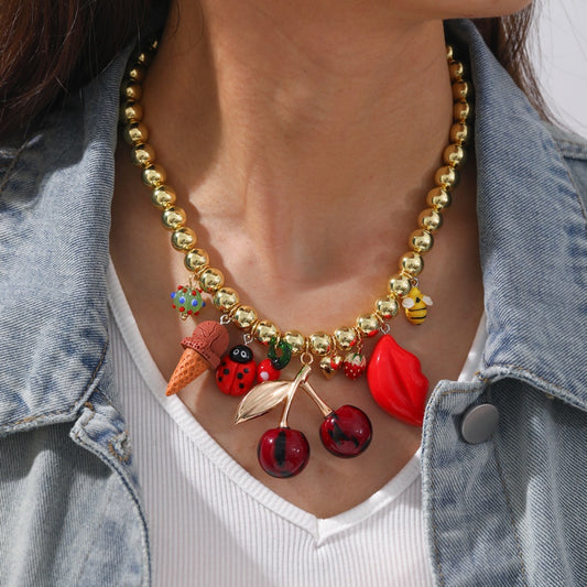 Collar cereza con helado