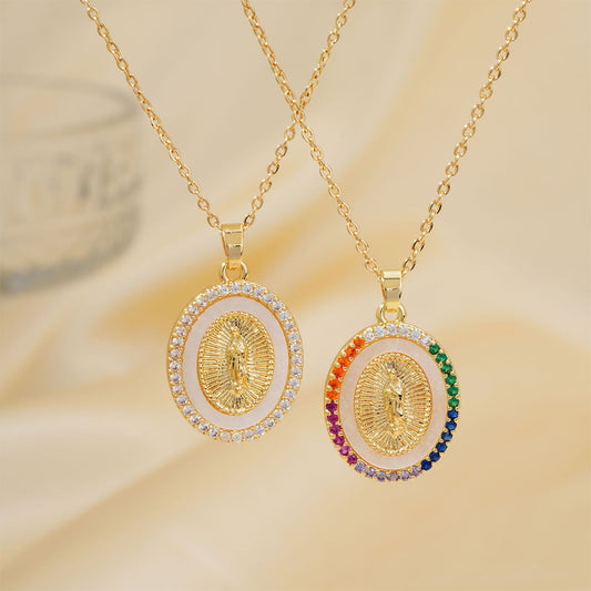 Collar María madre perla blanca y colores