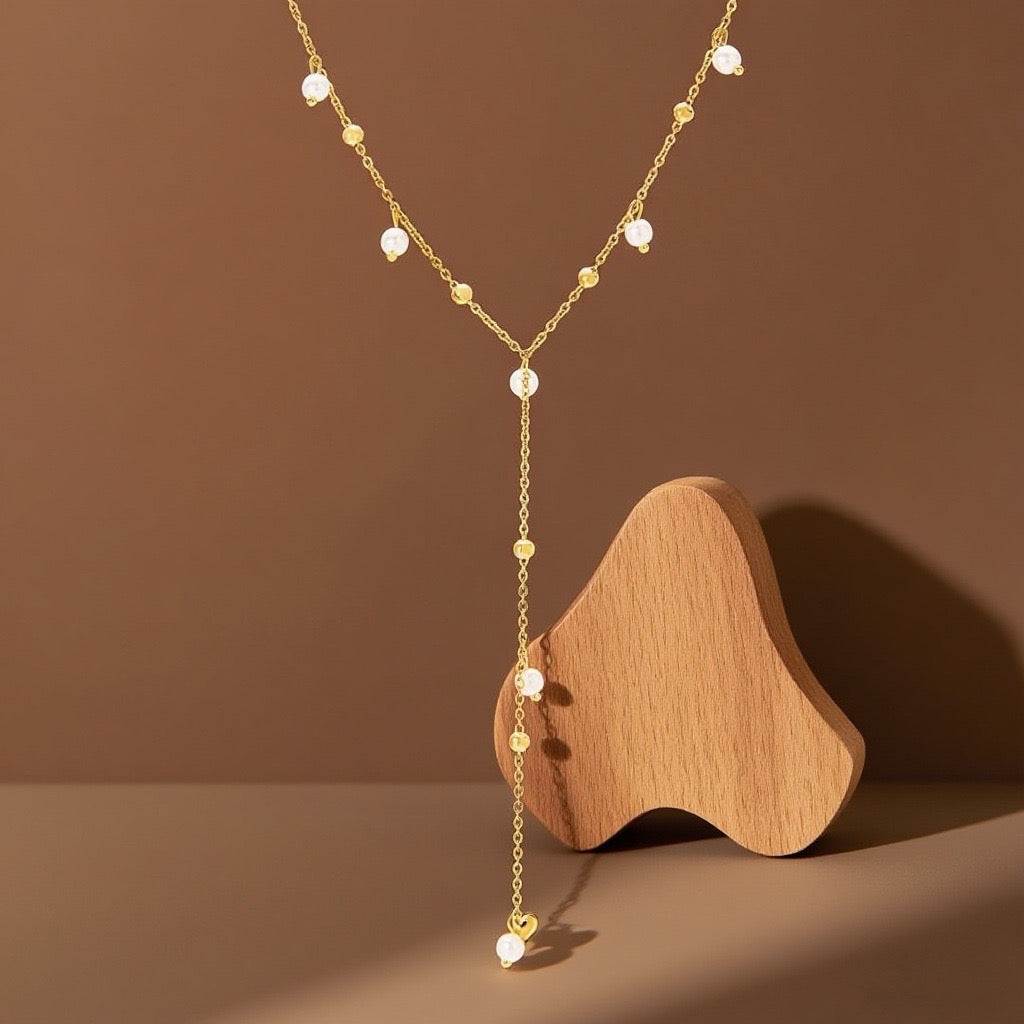 Collar corbatero de perlas