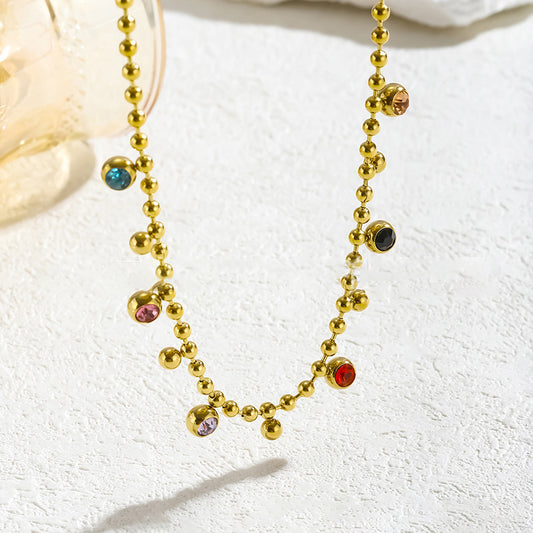 Collar bolitas de colores