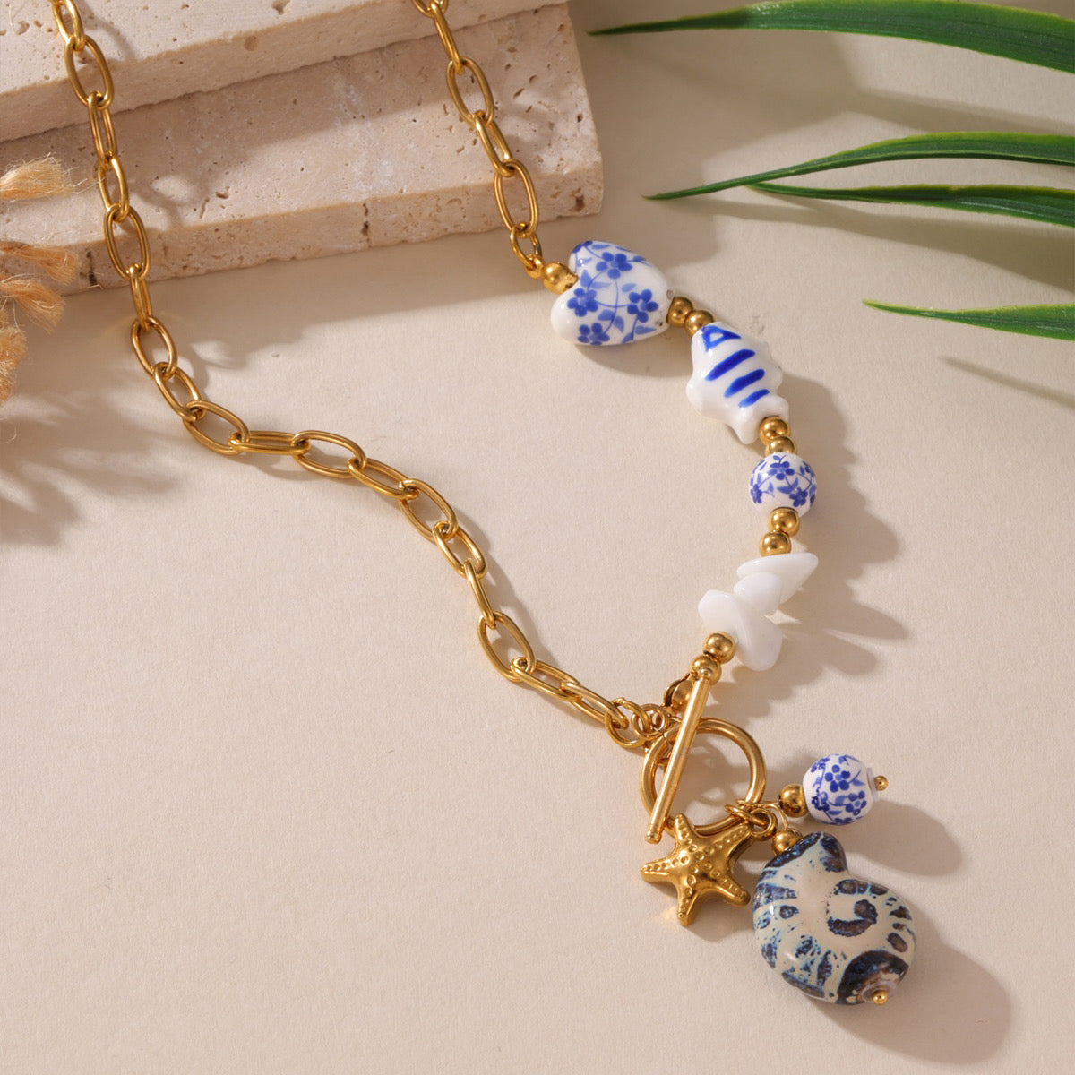 Collar mar azul