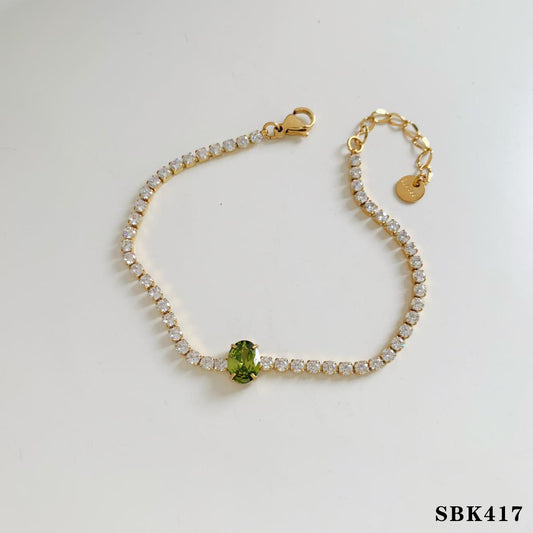 Pulsera cristales con esmeralda