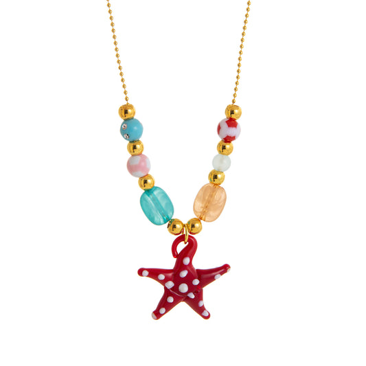 Collar estrella de mar roja