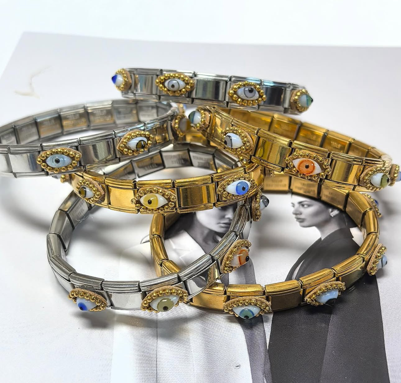 Pulsera Italia ojo cristal