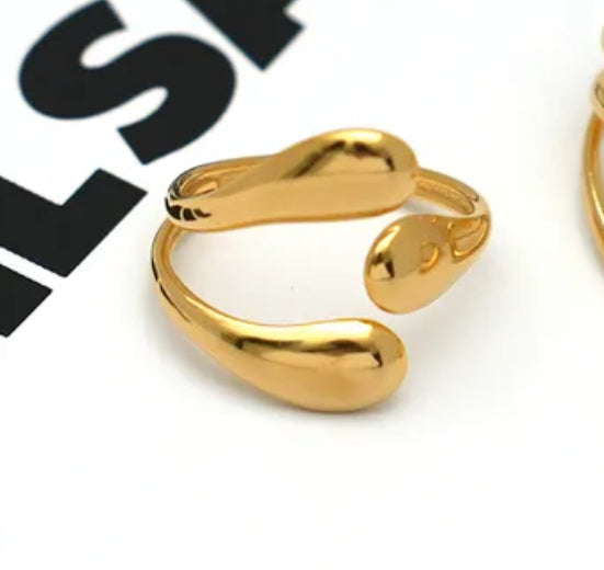 Anillo semi flor y gotas