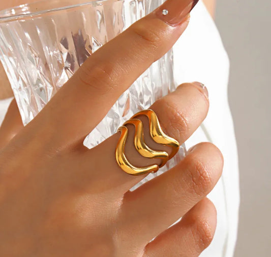 Anillo ondas semi gruesas