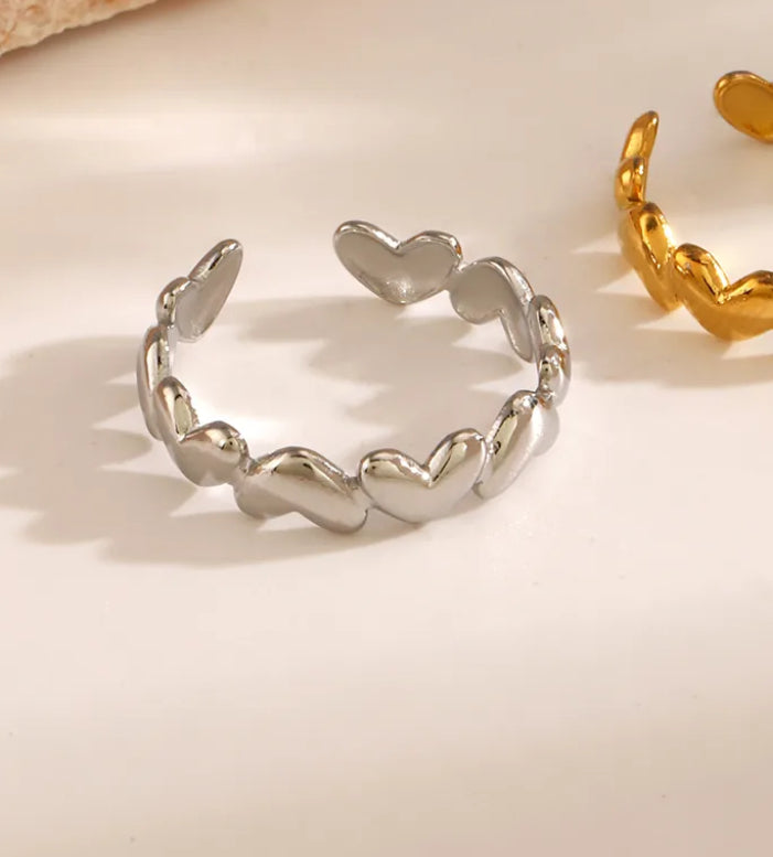 Anillo corazón unido plata