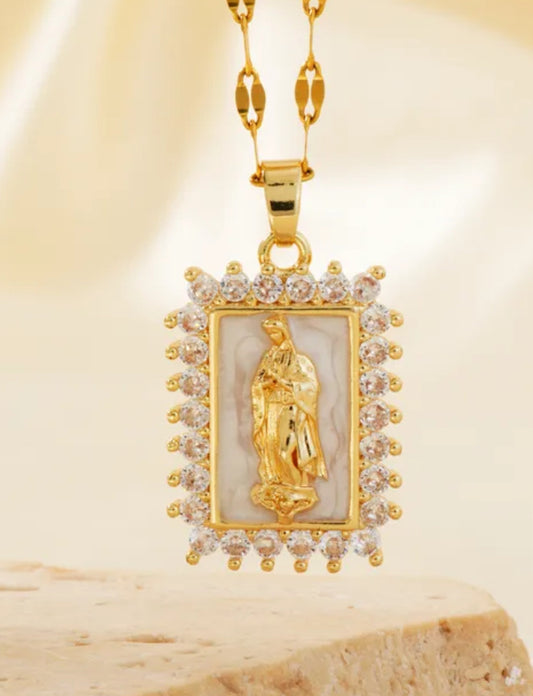 Collar virgen María rectángulo
