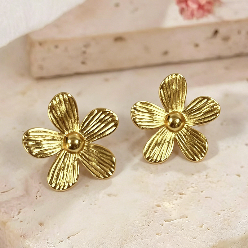 Aretes flor rayado