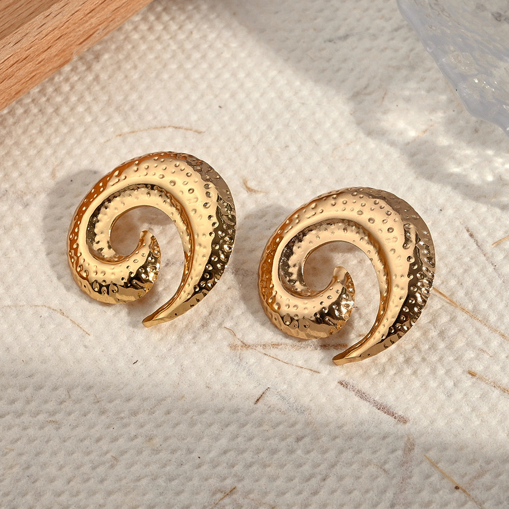 Aretes semi círculo con textura