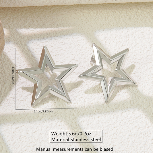 Aretes estrella contorno plata
