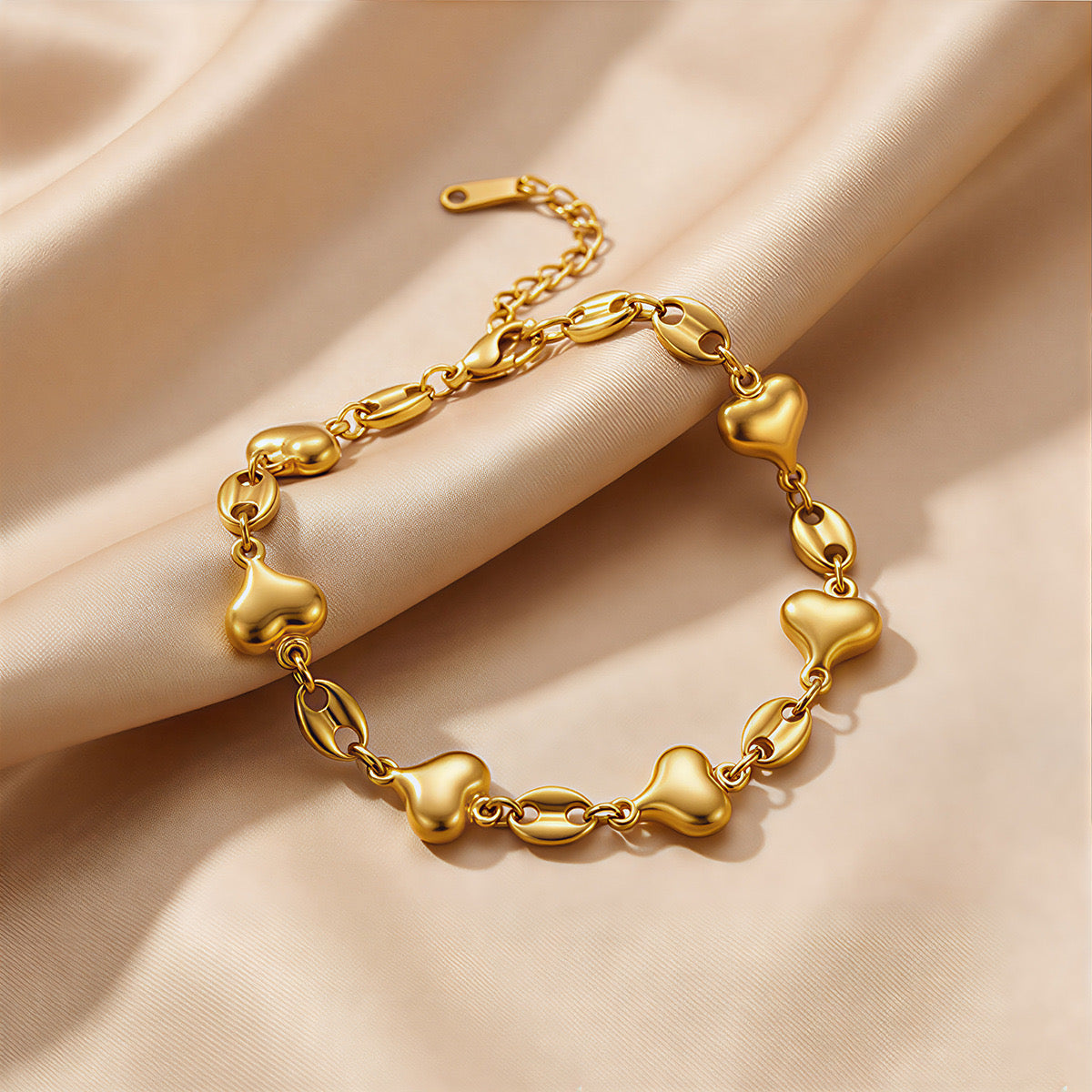Pulsera corazón con cerdito