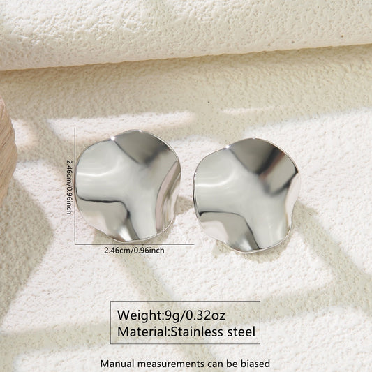 Aretes círculo con ondas en plata