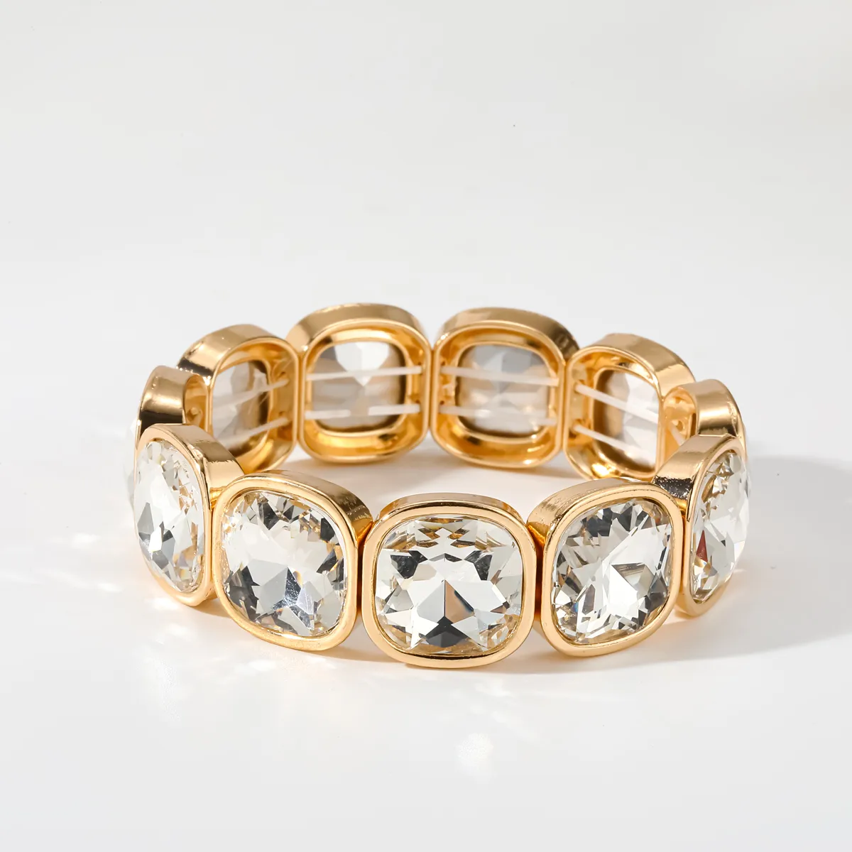 Pulsera elástica de brillos chuncky