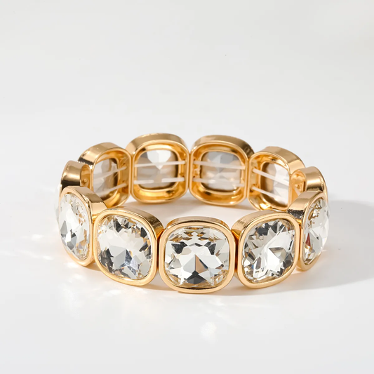 Pulsera elástica de brillos chuncky