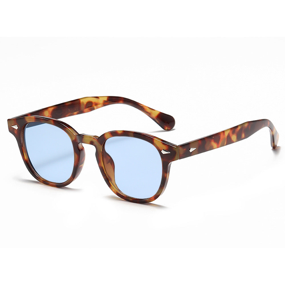 Lentes carey clásicos con mica azul