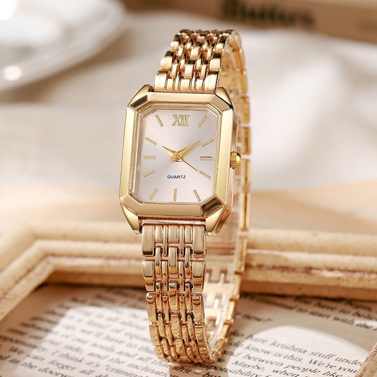 Reloj elegante rectángulo blanco