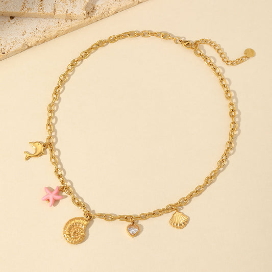 Collar caracol con rosita