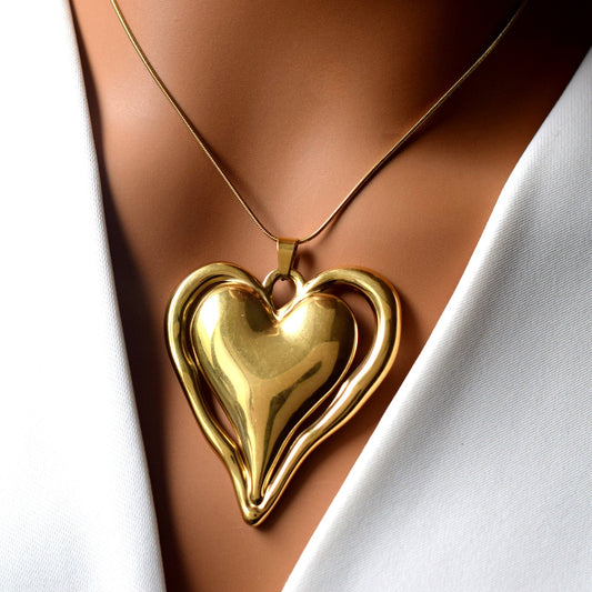 Collar corazón chuncky