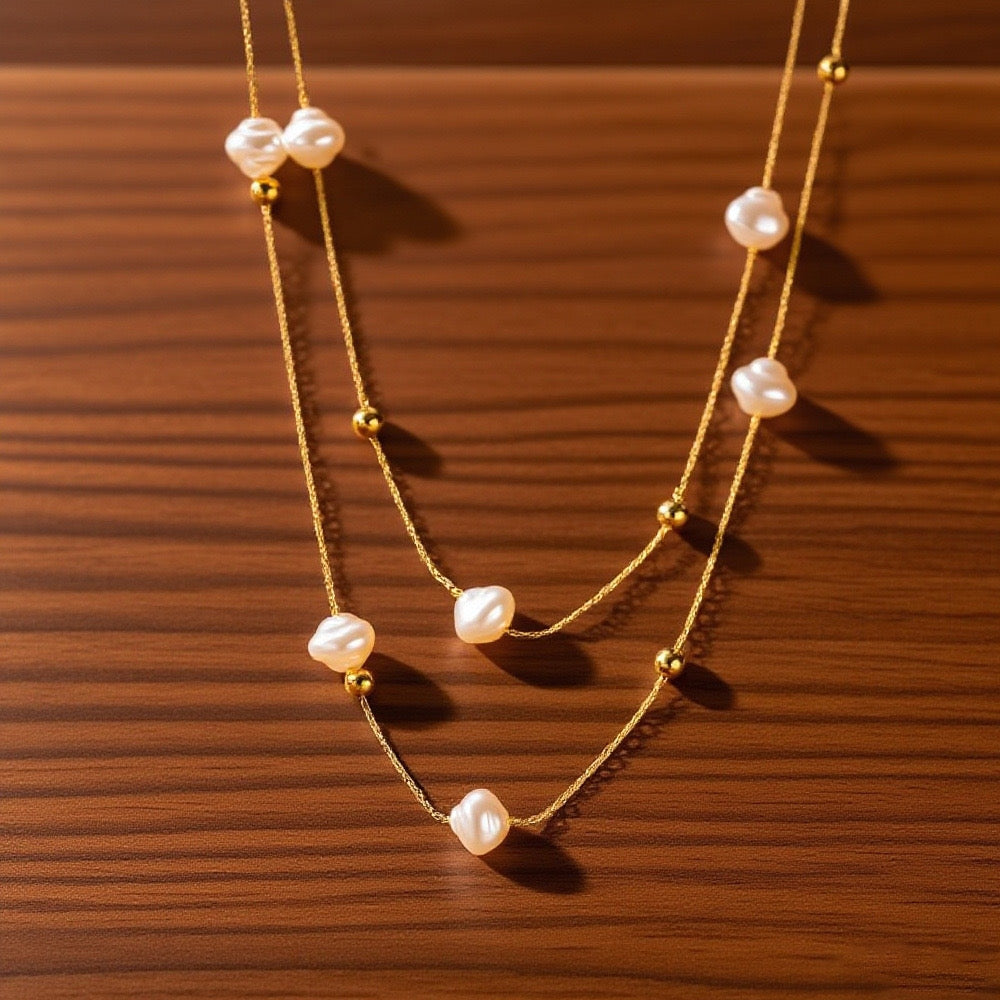 Collar doble perlitas