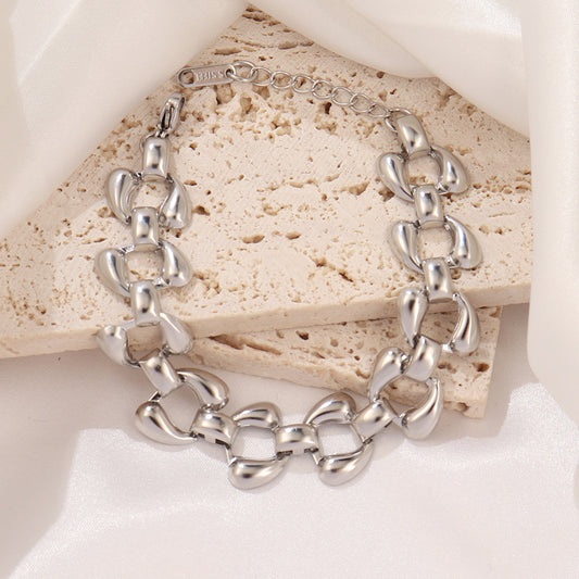 Pulsera eslabón puff plata