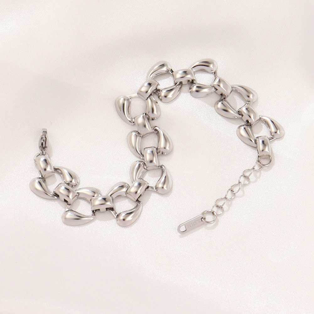 Pulsera eslabón puff plata