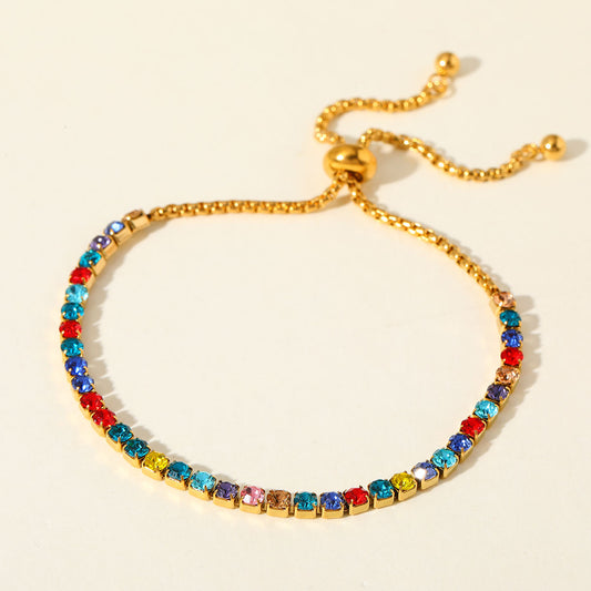 Pulsera ajustable cristales de colores