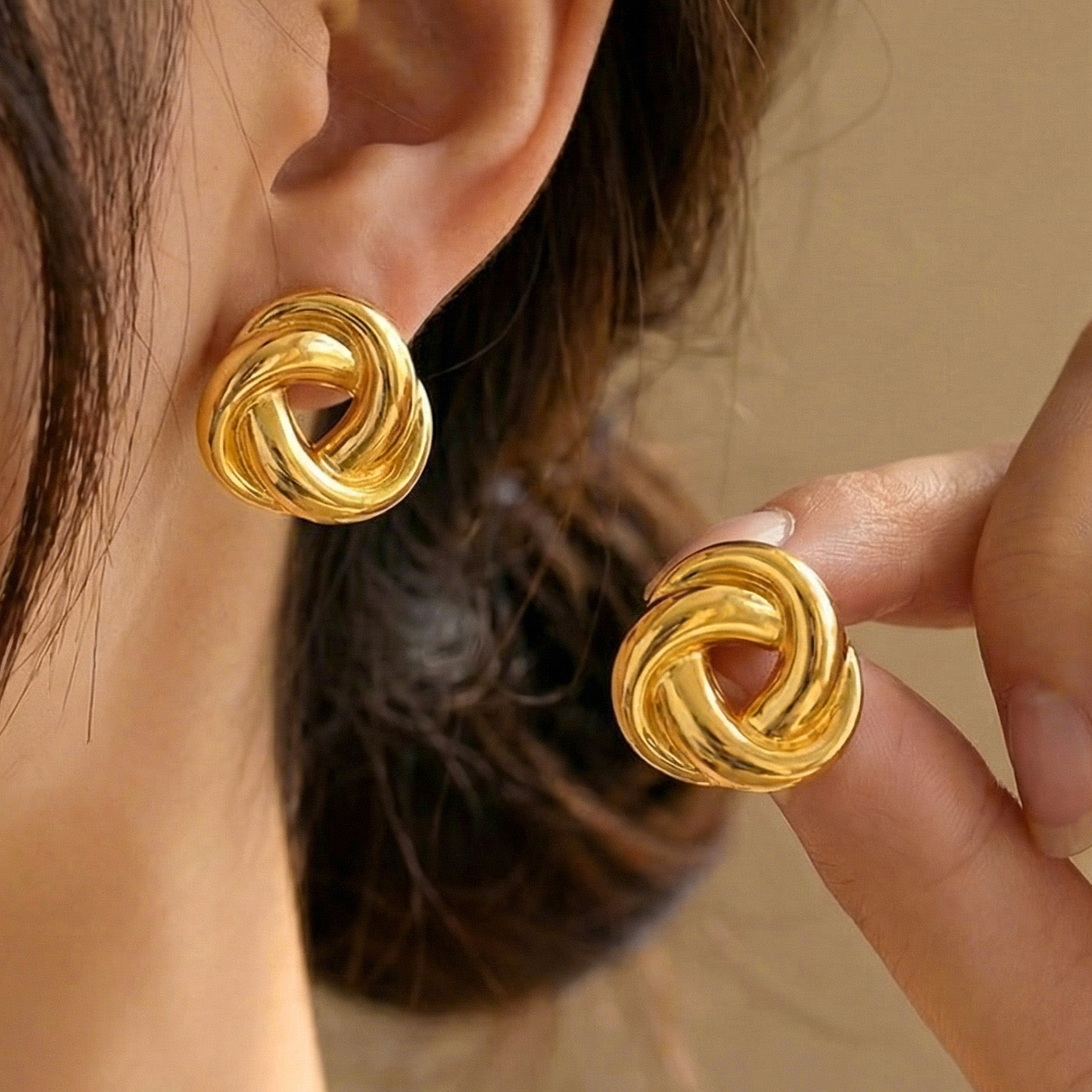 Aretes churrito rectangular