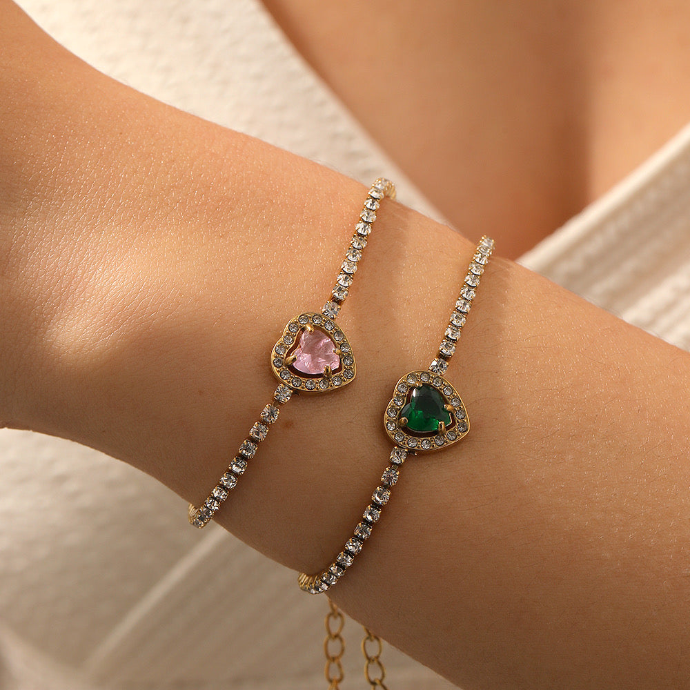 Pulsera de tenis con corazón