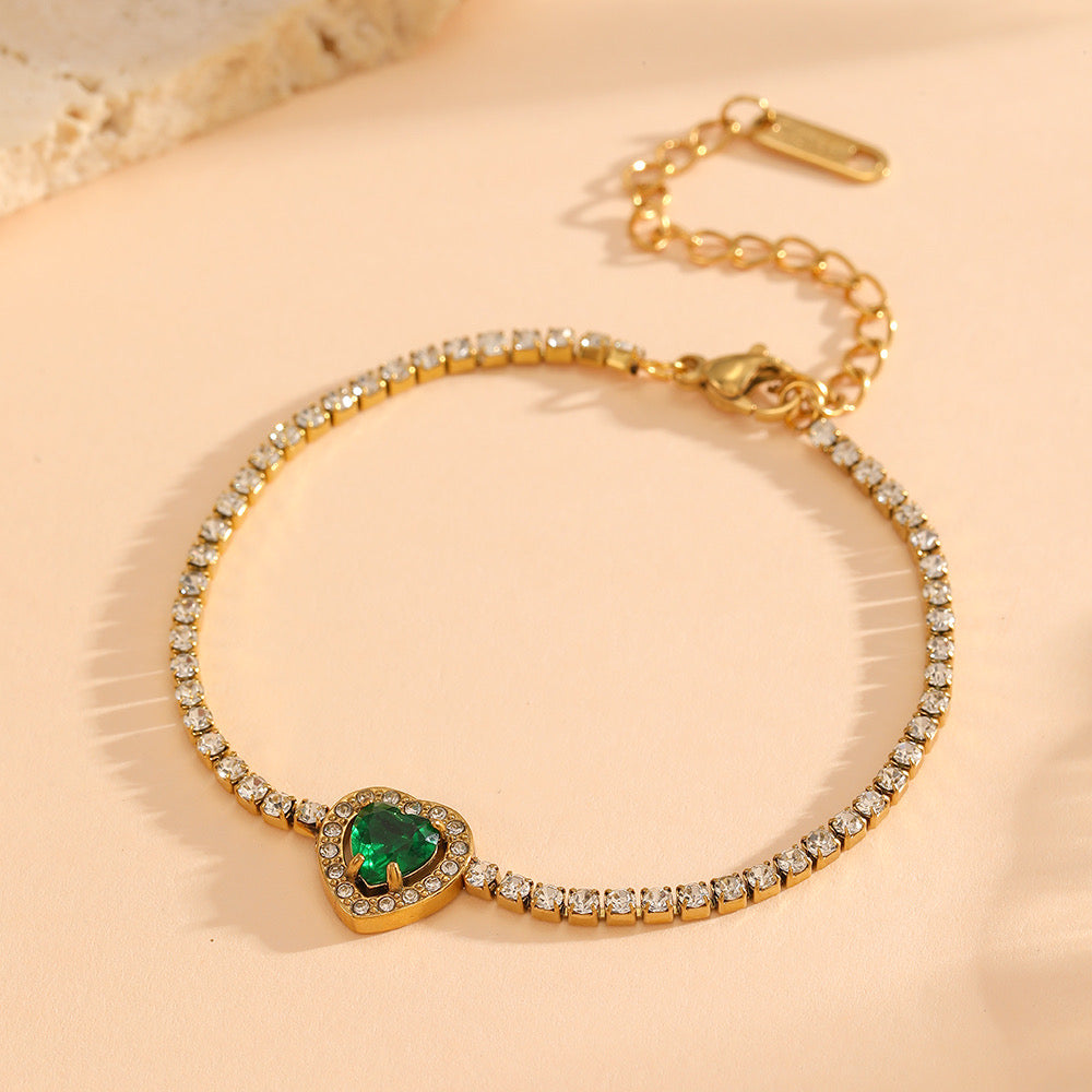 Pulsera de tenis con corazón