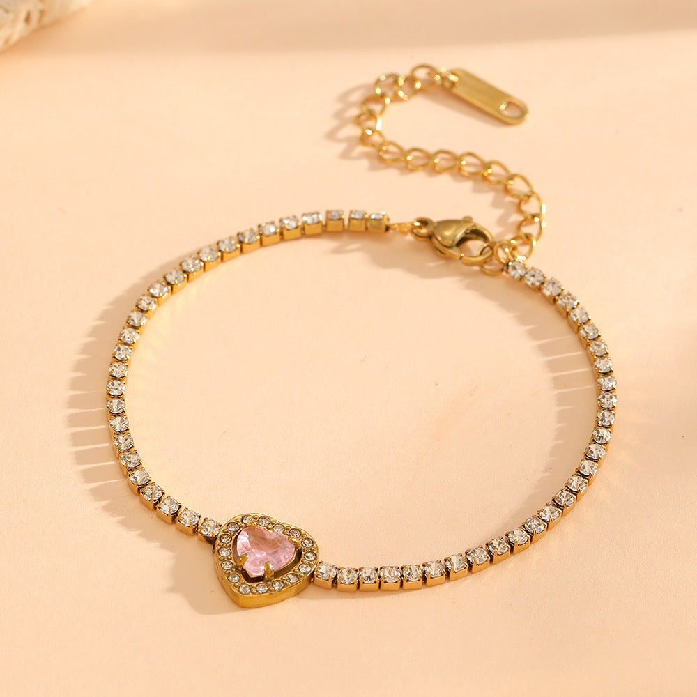 Pulsera de tenis con corazón