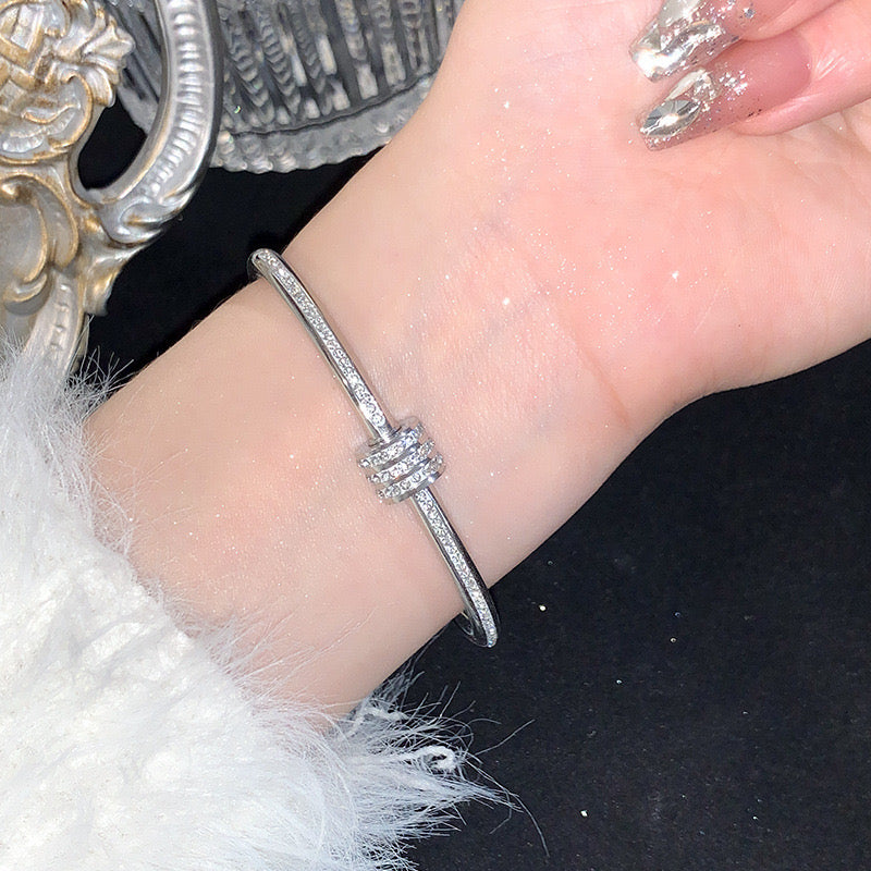 Pulsera cilindro plata
