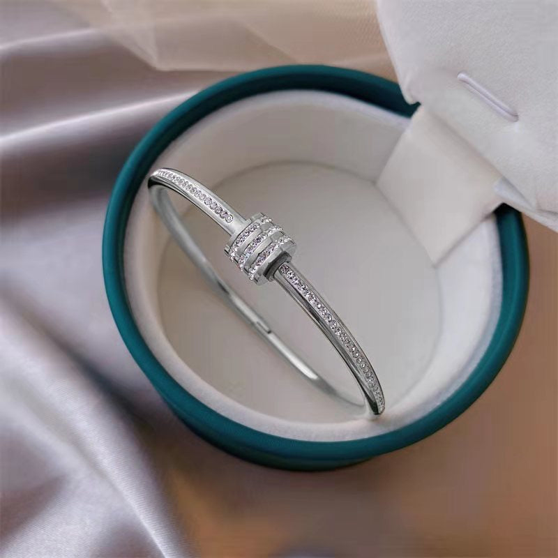 Pulsera cilindro plata